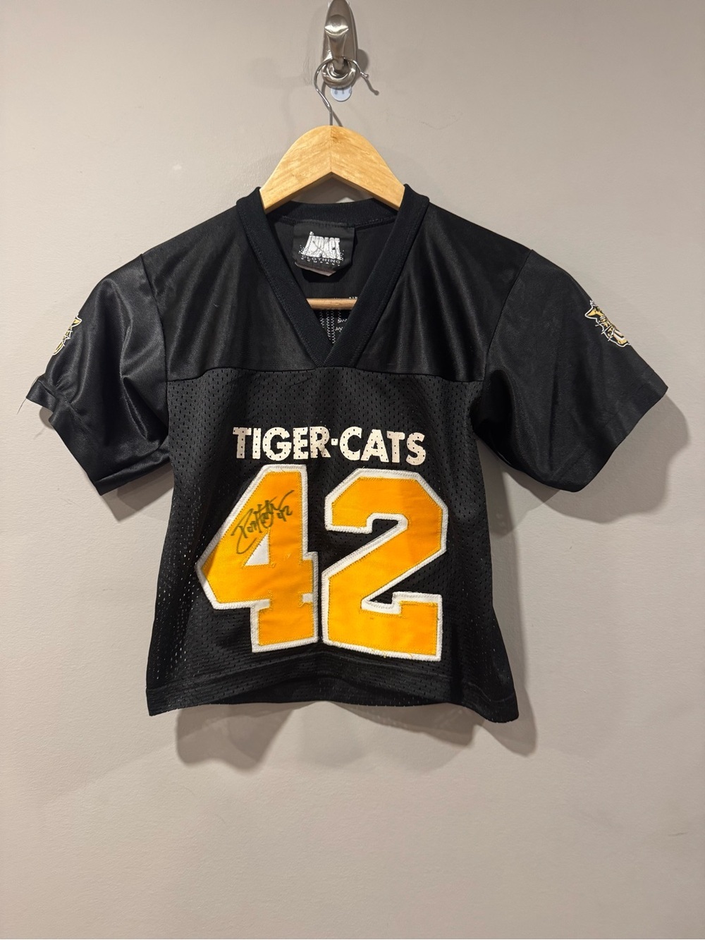 Signed Rob Hitchcock Vintage Hamilton Tiger Cats Ticats CFL Football Jersey